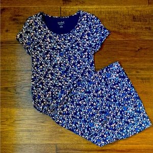 Isabel Maternity. Midi Dress. Form Fitting. Size S. Navy, Floral Print.